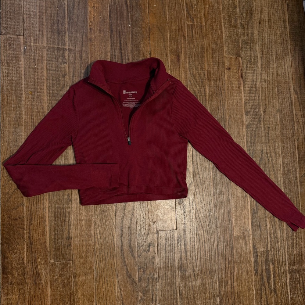 No Boundaries Maroon Zip-Up Sweater